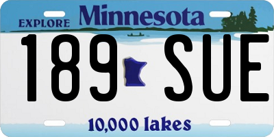 MN license plate 189SUE