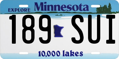 MN license plate 189SUI