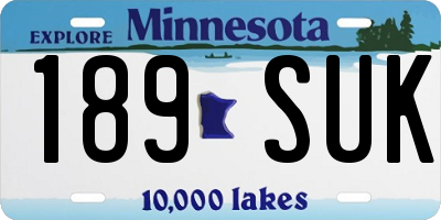 MN license plate 189SUK