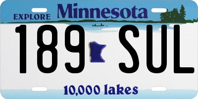 MN license plate 189SUL