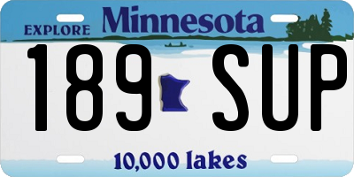 MN license plate 189SUP