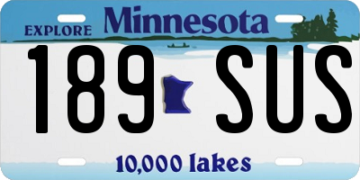 MN license plate 189SUS