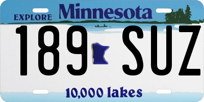 MN license plate 189SUZ