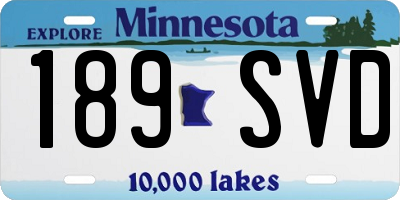 MN license plate 189SVD