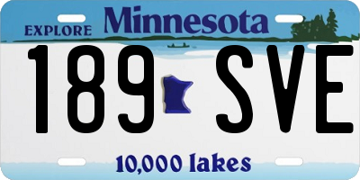 MN license plate 189SVE