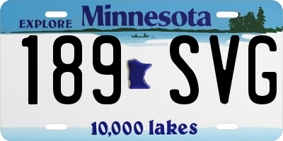 MN license plate 189SVG