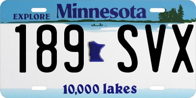 MN license plate 189SVX