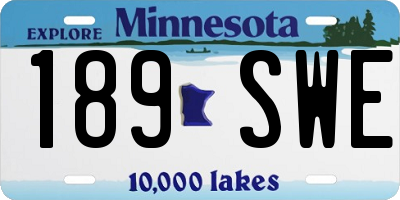 MN license plate 189SWE