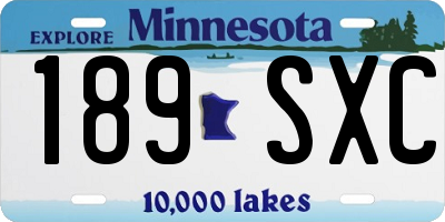 MN license plate 189SXC
