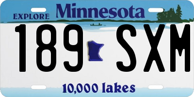 MN license plate 189SXM