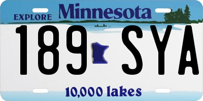 MN license plate 189SYA