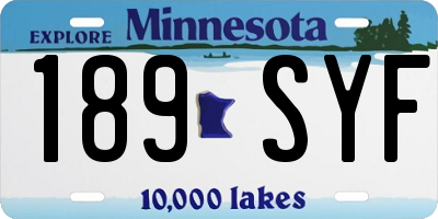 MN license plate 189SYF