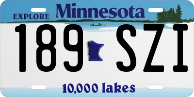 MN license plate 189SZI