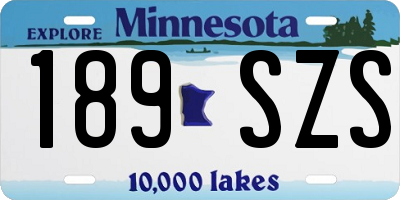 MN license plate 189SZS