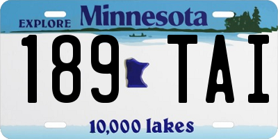 MN license plate 189TAI