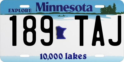 MN license plate 189TAJ