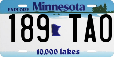 MN license plate 189TAO
