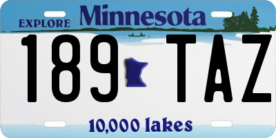 MN license plate 189TAZ