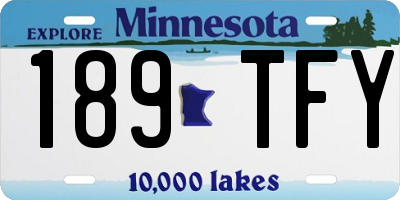 MN license plate 189TFY