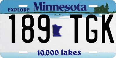 MN license plate 189TGK