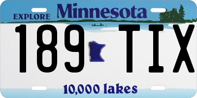 MN license plate 189TIX