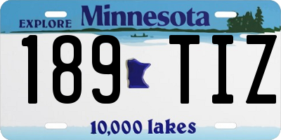 MN license plate 189TIZ