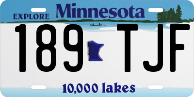 MN license plate 189TJF