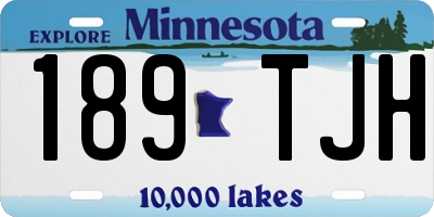 MN license plate 189TJH