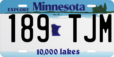 MN license plate 189TJM