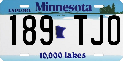 MN license plate 189TJO