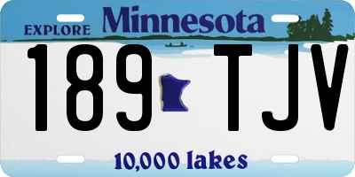 MN license plate 189TJV