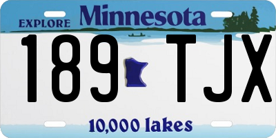 MN license plate 189TJX