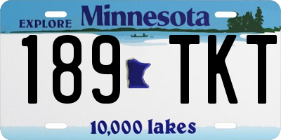 MN license plate 189TKT