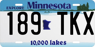 MN license plate 189TKX