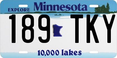 MN license plate 189TKY