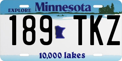 MN license plate 189TKZ