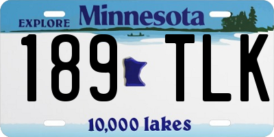 MN license plate 189TLK