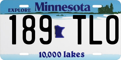 MN license plate 189TLO