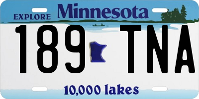 MN license plate 189TNA