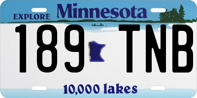 MN license plate 189TNB