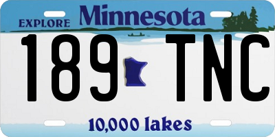 MN license plate 189TNC
