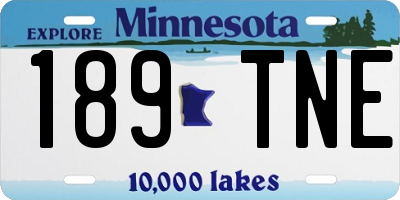 MN license plate 189TNE