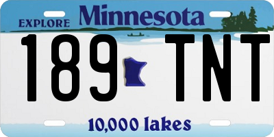 MN license plate 189TNT