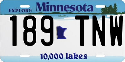 MN license plate 189TNW