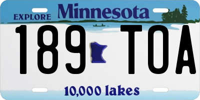 MN license plate 189TOA