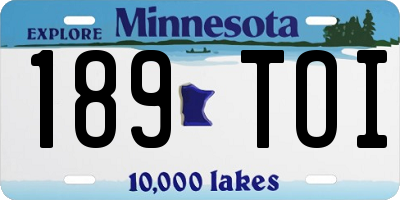MN license plate 189TOI