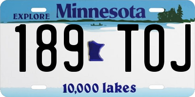 MN license plate 189TOJ