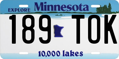 MN license plate 189TOK