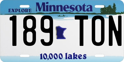 MN license plate 189TON