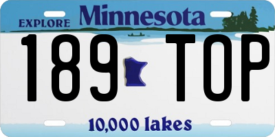 MN license plate 189TOP